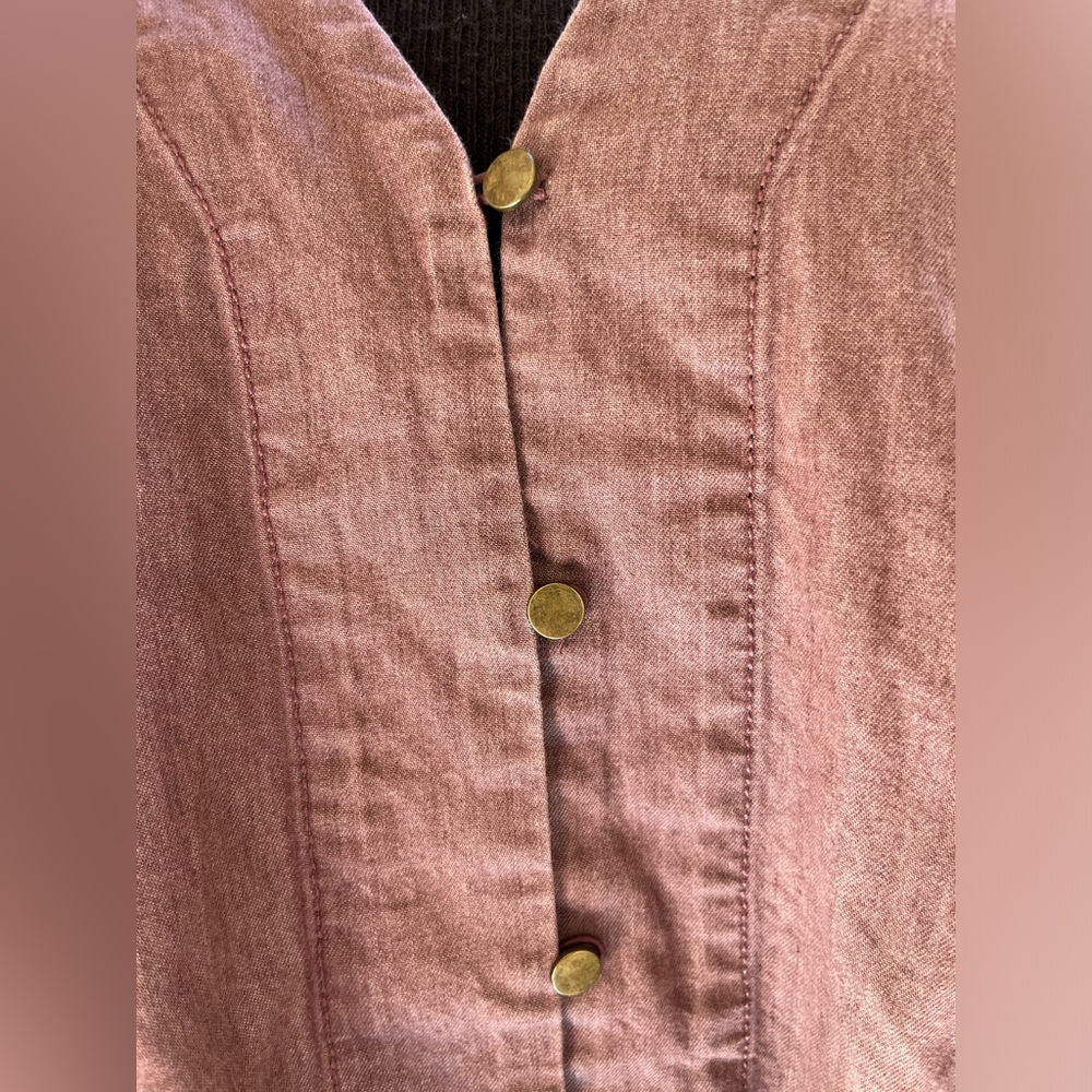 Express Oversized Mauve Wide Sleeve Buttons & Loo… - image 3